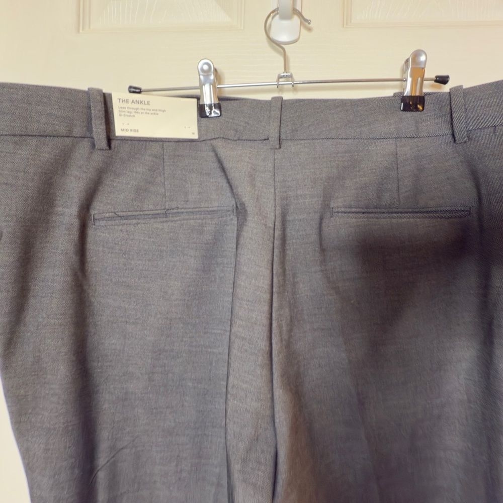 NWT Ann Taylor Women's‎ Pants Trousers Slim Ankle Mid Rise Dark Grey Size 16 - Picture 9 of 10